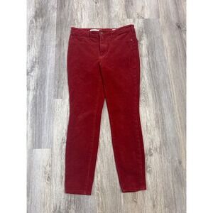 Pilcro and the Letterpress Red Corduroy High Rise Skinny Pants Womens Size 30‎